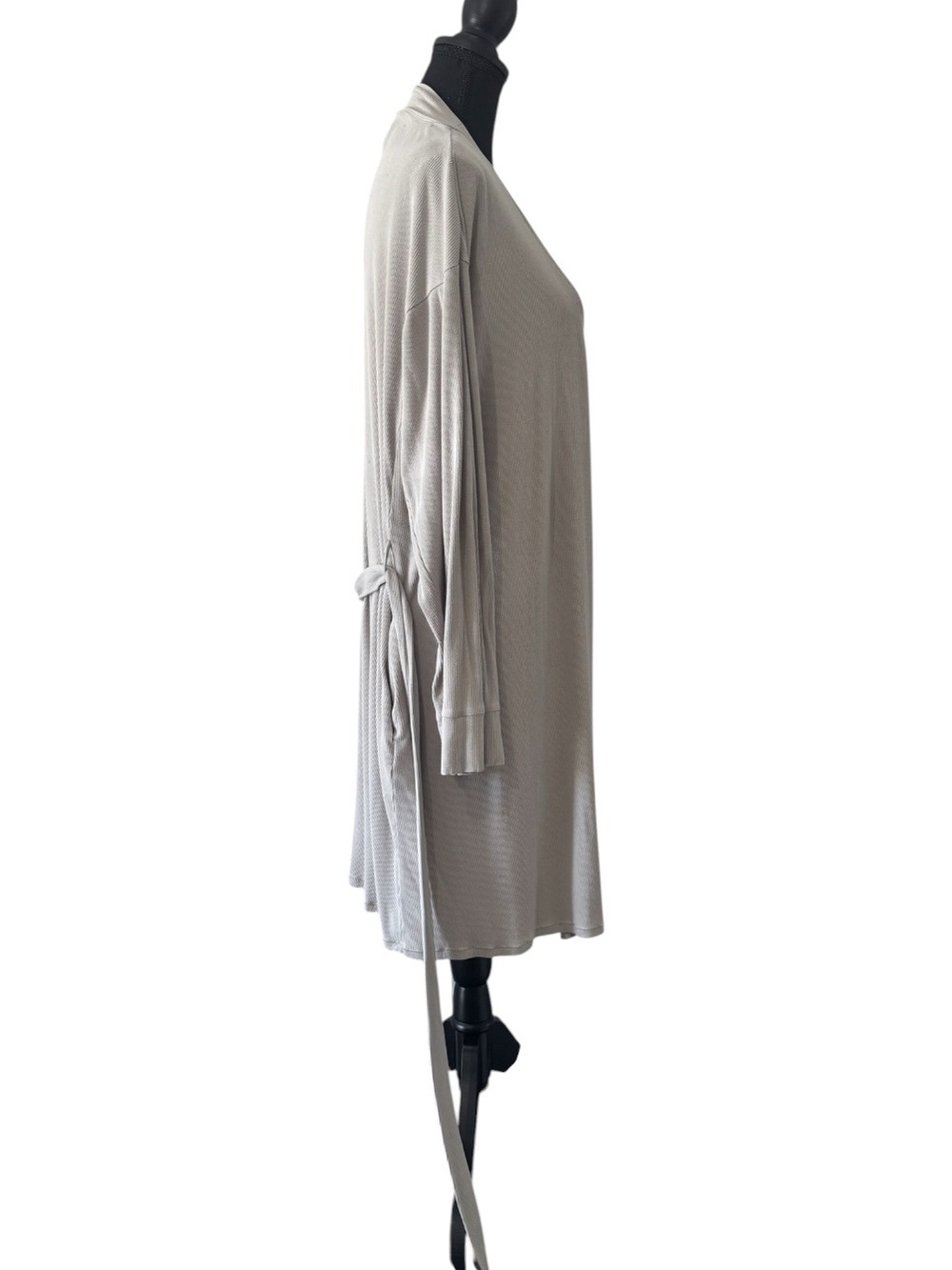 SKIMS Soft Lounge Ribbed Robe Light Heather Grey XL - Picture 4 of 7